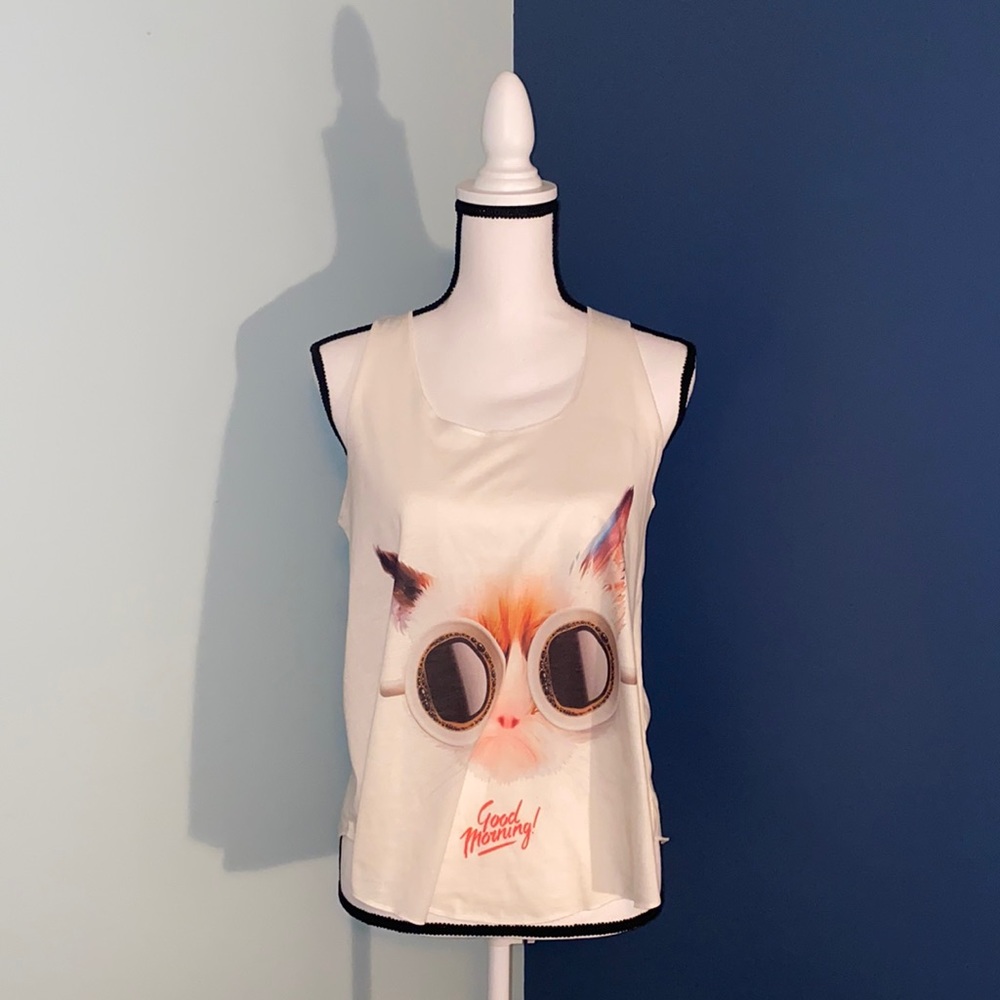 Good Morning Cat tank top